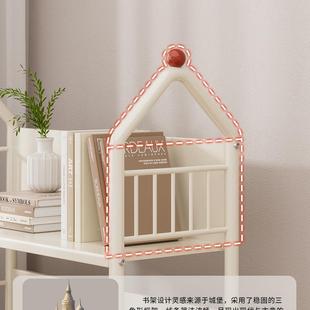 架落地艺置物架可书移动带轮家用简易推车阅w读DJR收纳架铁儿童小