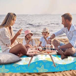 沙滩巾袋定制DZ003印花图案超细维浴巾游纤泳沙滩垫外户野餐布收