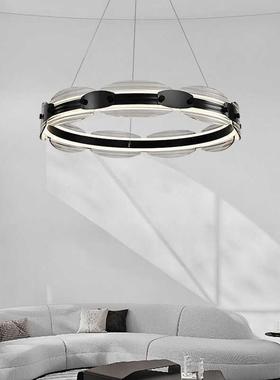 北欧厅吊灯后现代简约创意大46393卧室气复大式楼厅客个性圆环轻