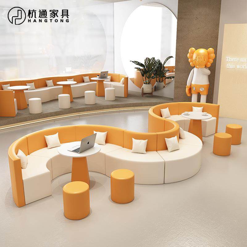创意型S办室休HT035息沙发培训机构图书馆公洽谈异会客接待形沙发