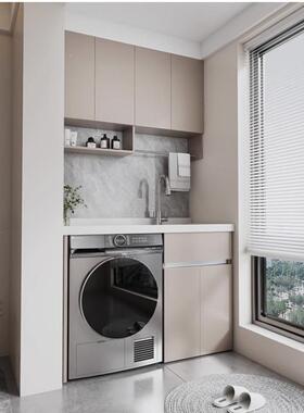 Kxh不锈钢蜂窝铝阳台板VLN洗衣机体柜合带搓滚筒洗衣一槽台盆组伴