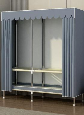 简架易衣柜出房卧室组装OYK钢管钢加固加租加厚家居纯色布制粗衣