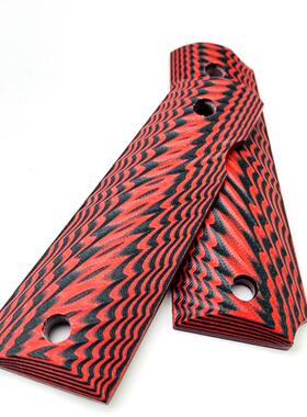 1911件改r装191PUR1Gips手柄贴片夹料层黑红G10手柄刀配柄材柄