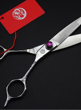 紫龙6寸个性花柄柳叶美KPT发剪刀理发剪平薄剪牙剪打剪