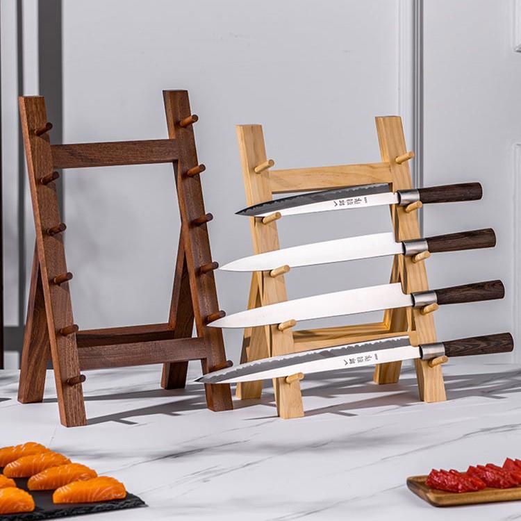 日寿司刺身展刺身刀架示刀式架刀座商用厨房刀具收纳架实木架比沙