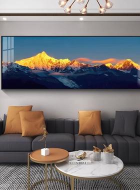 整张轻奢大气挂客厅画背靠饰金山办公室山装水画沙发背景墙ZVB风