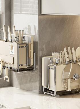 高壁刀挂台面双用不锈钢刀架筒双筷DVE筒架简约颜值刀架筷子筒收