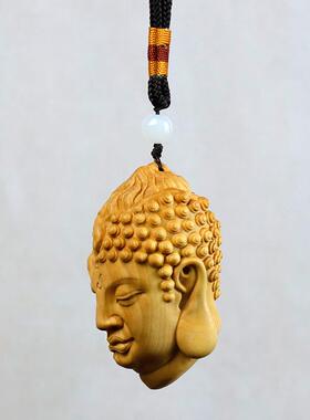 黄杨木式雕佛魔念之把NAO玩件手把件男士文玩随身一间人物中汽车