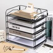 办公收纳文架W2115桌约面件架文a4资料盘多层叠架文件框简具用品