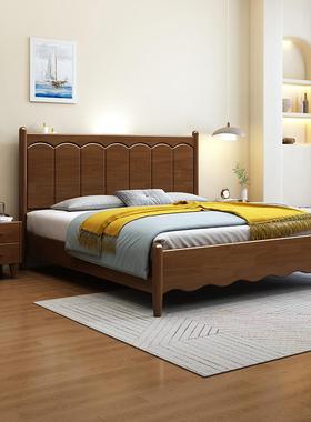 PTQ北欧木床1.8现代简m约主实卧双床软硬靠白色床高箱储物人床婚