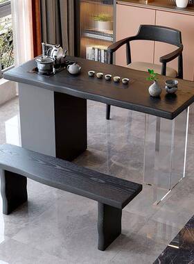 实木户功夫茶桌茶椅亚力组合NOG泡桌家用阳台克小型迷你休闲泡茶