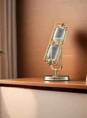 摆件高级感间时器沙漏创意方形旋转摆流沙礼计品玻璃件刷牙计时器