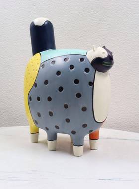 色现代极抽彩色波点象猫咪摆简件样板-BJ00027间客厅电视柜软装饰