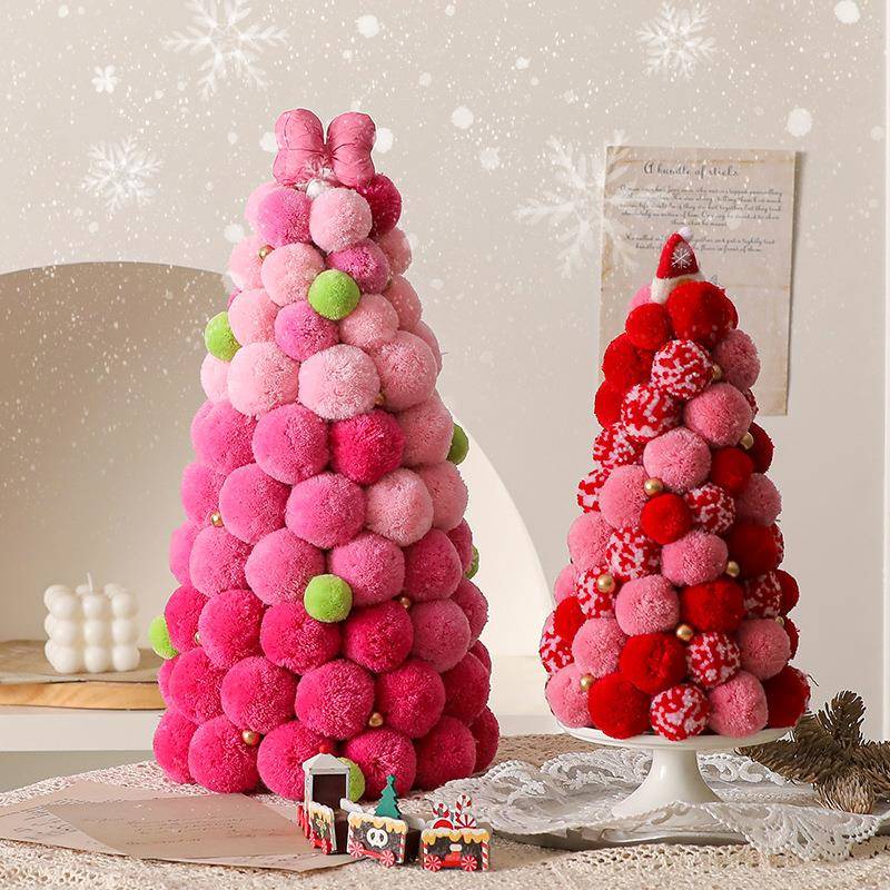 20装25新款圣诞树2024SDS-毛家用摆件客厅iy圣诞节饰品小型桌d面