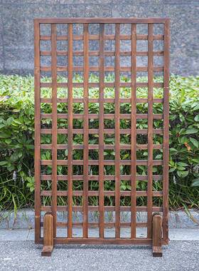 外大型屏风格网园隔断木围栏阳台装饰实木碳化爬藤架防腐木栅户花