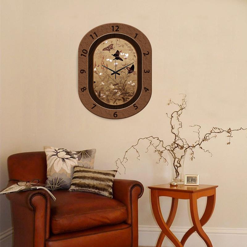 中古风美拉客厅钟表装饰画复古小德众卧高感室艺术餐al202406厅挂