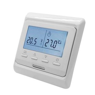 电制地暖温控器1A水地暖温控面板家装 液晶控器6E51.VKI716白色