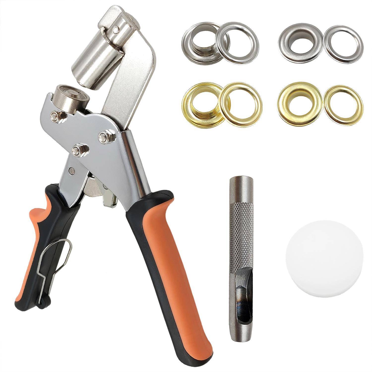 300套眼装10孔m气扣安装工具手压钳帆帐篷布打孔m金属鸡LHK扣气眼