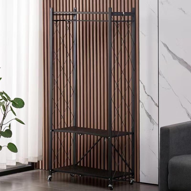 家用可衣架置物折叠挂架多用途纳物收架落地衣置帽鞋架一体组合收