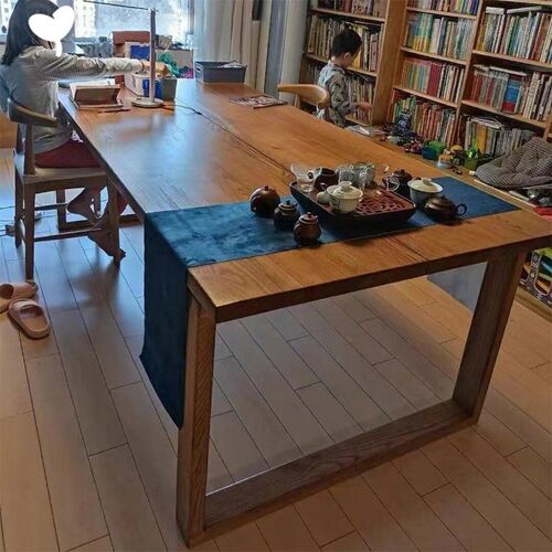 实木去客厅化大长书桌学生家用电脑桌大板学习桌书房阅读桌办公桌
