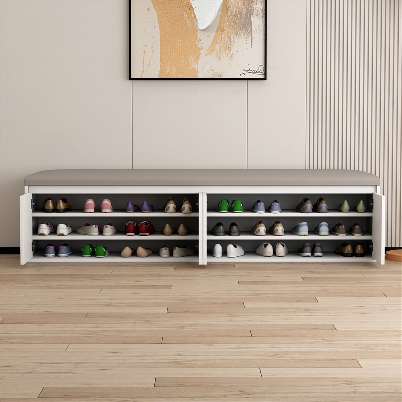 家用换鞋凳门口鞋柜坐凳一体入户穿鞋凳进门可坐实木鞋架长条