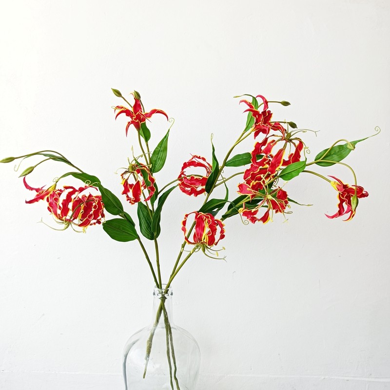 仿真花 嘉兰 火焰百合 家居装饰 花艺师插花 摄影道具 摆件陈设