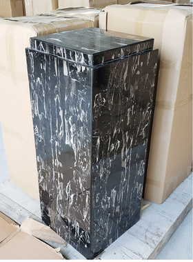 双层天然银白龙石材 酒店样板房会所现代简约方型展台 装饰品摆台