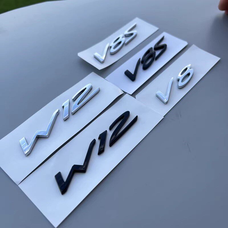 适用于宾利车标飞驰排量车贴标添越欧陆改装W12叶子板侧标V8S字标