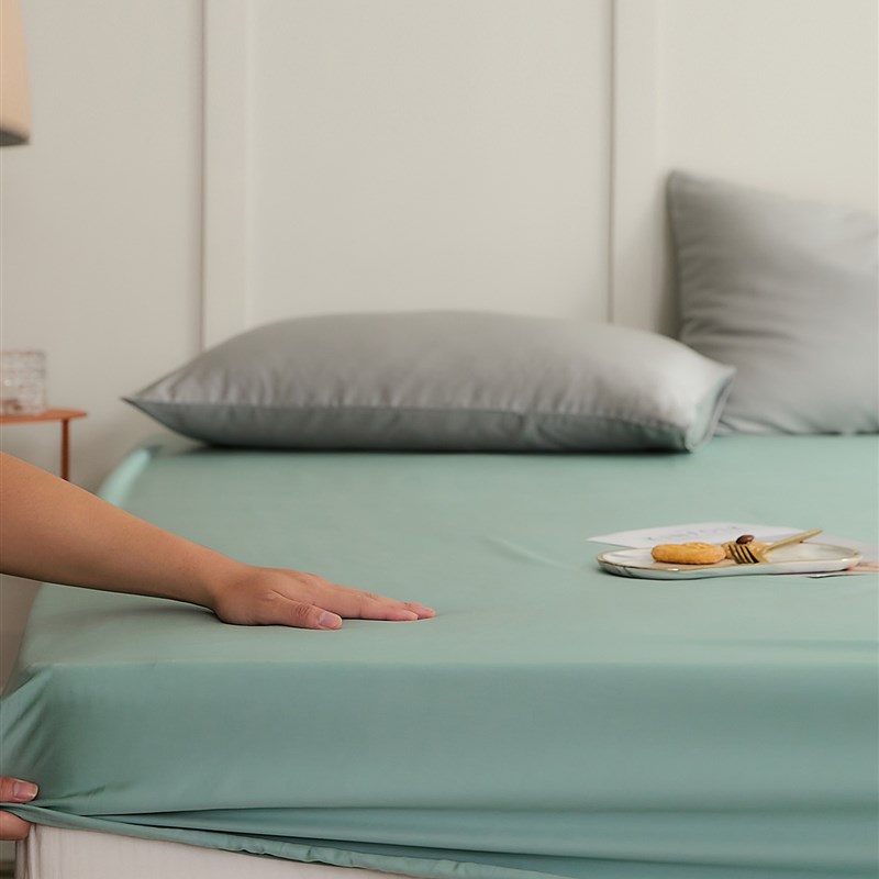 天丝纯色简约床单床笠单品 夏季丝滑凉感床垫保护人单人
