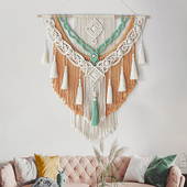 彩色挂毯流苏壁挂手工diy编织棉绳教学民宿卧室客厅沙发悬挂背景