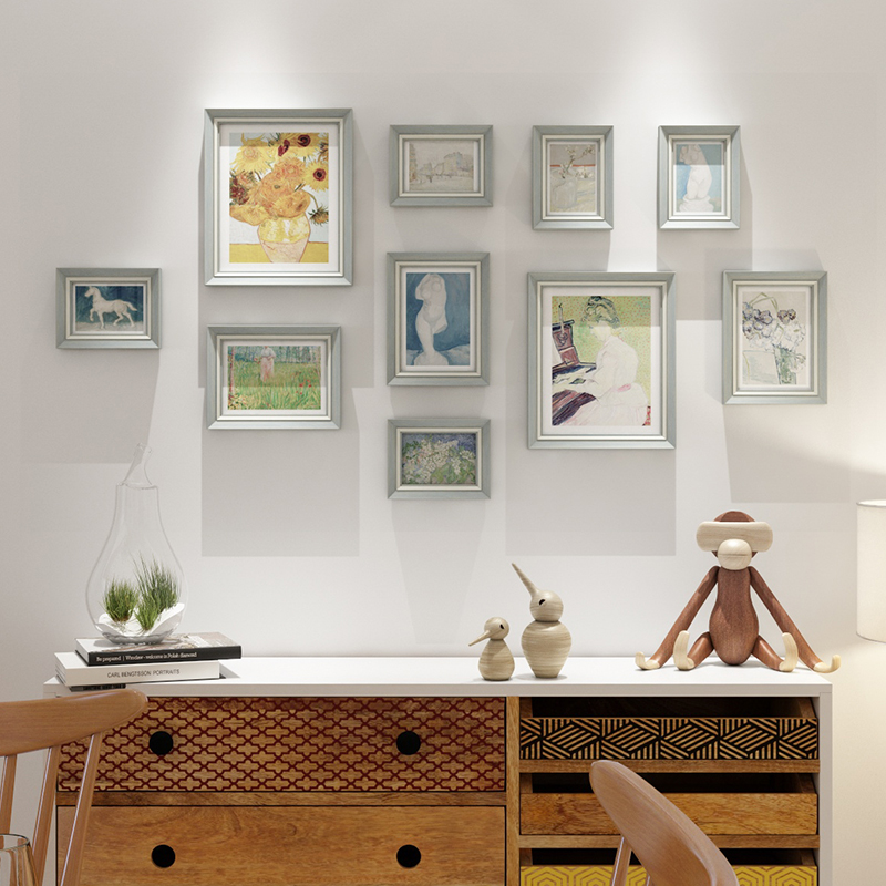 现代简约照片墙装饰相框组合框挂墙卧室客厅洗照片10框高级背景墙