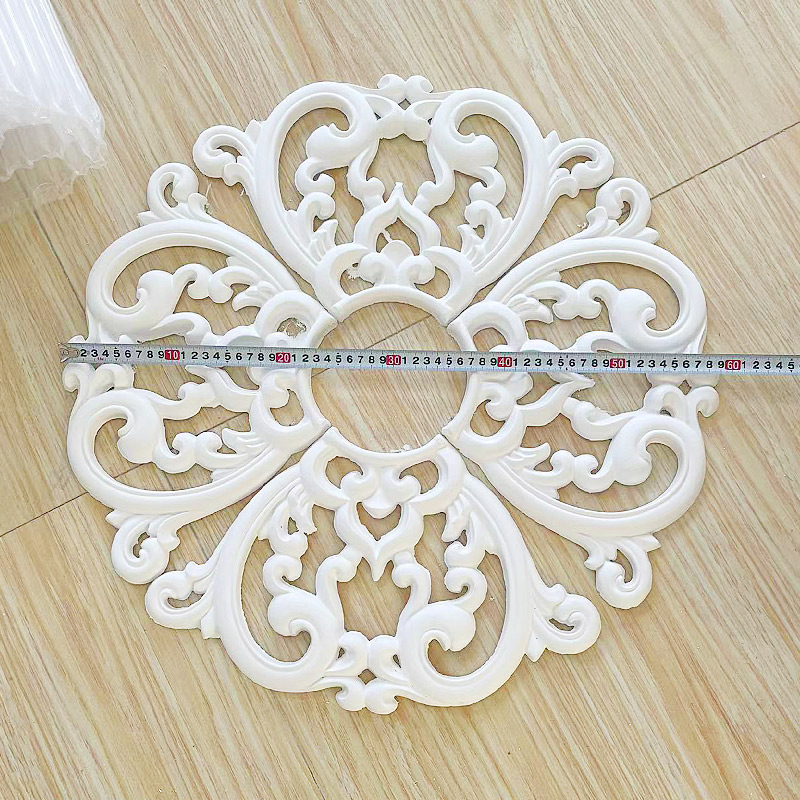 欧式石膏拼花灯盘吊顶背景墙天花板圆形花圈线条装饰天花灯池雕花
