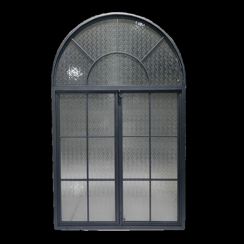 铝合金窗户定制假窗装饰室内拱形屏风隔断铁艺复古平开推拉玻璃窗