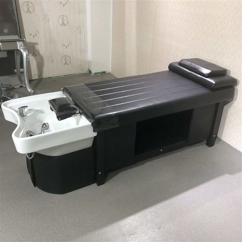 高档理发店泰式洗头床发廊专用冲水头疗床陶瓷盆带热水器包送安装