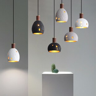 工业风艺术LED复古小吊灯个性创意卧室床头餐厅水泥锥形吧台灯具