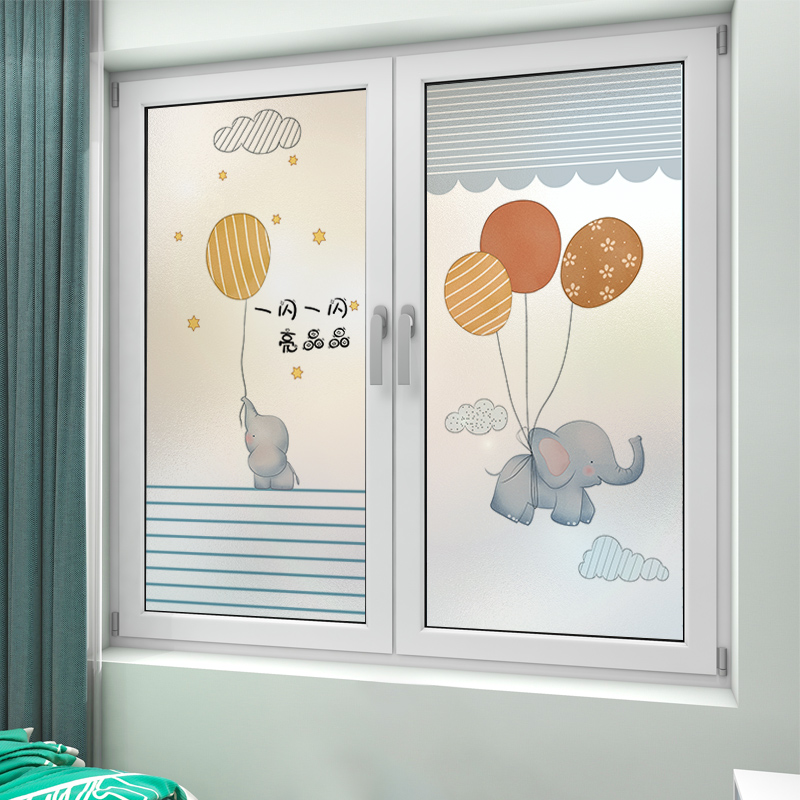 儿童房磨砂窗户贴纸玻璃贴膜防窥防走光透光不透人外面看不见里面