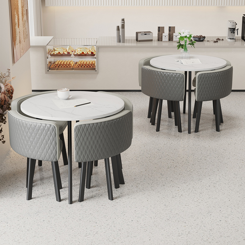 接待桌椅现代简约会客洽谈桌甜品奶茶店桌椅办公室休闲小圆桌