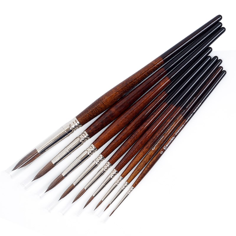 西班牙制造ESCOD笔皇verstil 人造貂毛圆头水彩画笔 尖头勾线笔15
