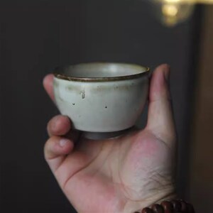 潮人茶事 手工主人杯柴烧茶杯单杯品茗杯大号茶具壶承干泡盘