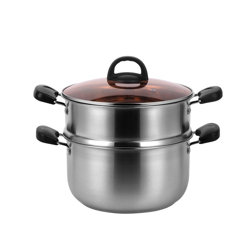 加厚不锈钢汤锅复合钢层蒸锅电磁炉锅家用蒸煮锅礼品锅