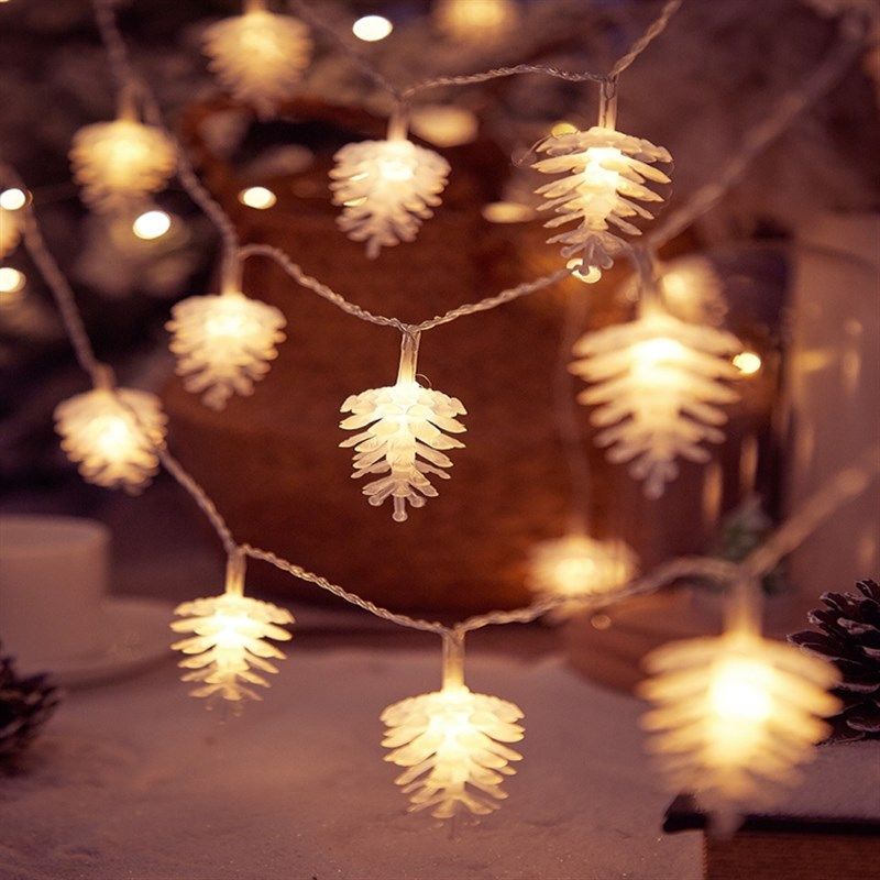 松果耶诞LED灯串耶诞节装饰品挂件场景布置彩灯节日气氛灯带闪灯