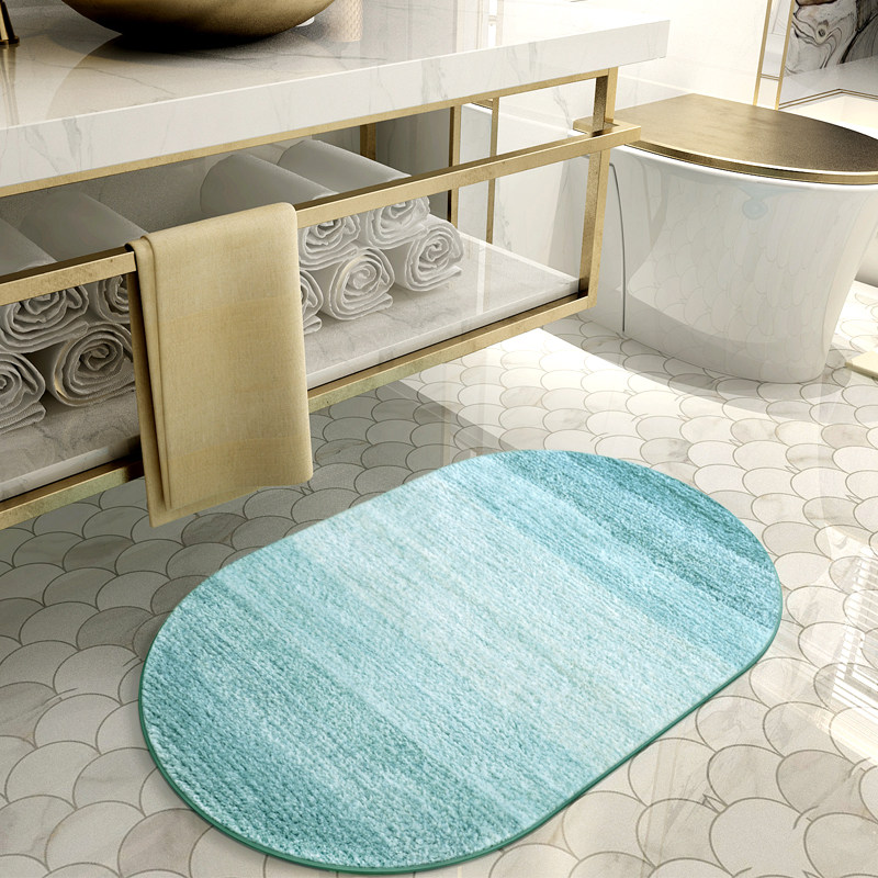 地垫门垫进门 椭圆形吸水防滑浴室垫子 卧室地毯门口防滑可机洗