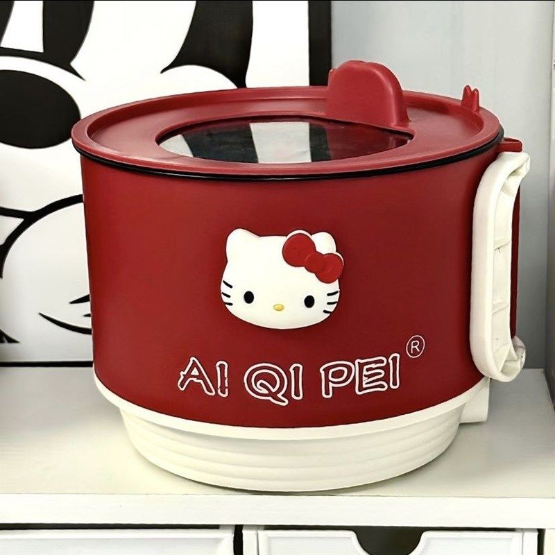 凯蒂猫电煮锅宿舍学生小煮锅家用多功能蒸煮迷你小型泡面锅小火锅