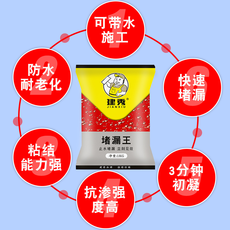 建秀 堵漏王屋顶卫生间堵漏剂快干防水堵漏王屋顶裂缝补漏堵漏王