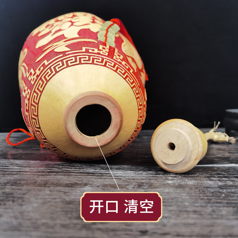 天然葫芦开口雕刻葫芦客厅摆件大葫芦小葫芦挂件卧室真木葫芦挂件