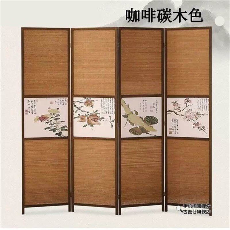 屏风隔断可折叠移动玄关门办公室进门中式简约卧室遮挡实木屏风帘