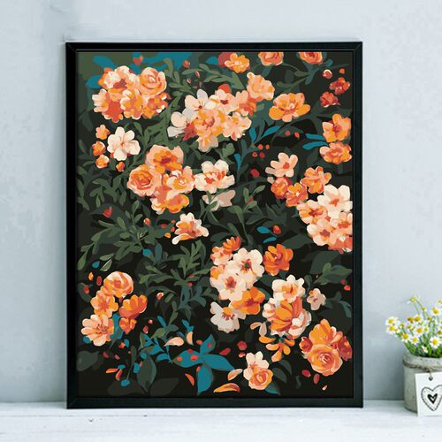 数字油画diy卧室手绘手工填充填色清新治愈花卉油彩挂画 夏橙熟了