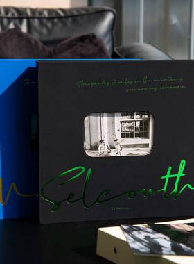 活页相Y772册大量家庭照片收纳本容覆膜自纪粘式DI情侣念册