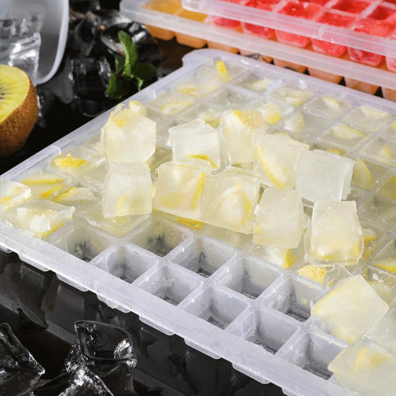 格冰块具膜制冰盒家用食品级硅EQQ胶按具压制冰模大容冰量带盖储