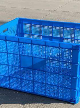 长蓝色加号塑筐方DKF形周转筐物流筐8大55筐可配轮子大料容量收纳